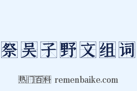 祭吴子野文组词是什么意思的图片